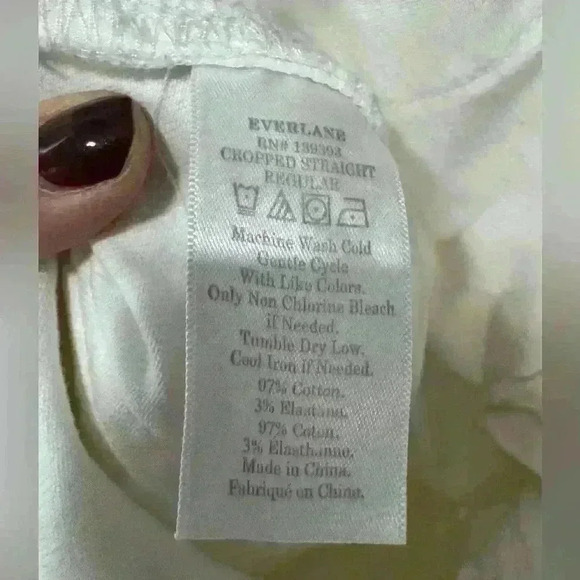 Everlane Women’s Utility Wide Leg Cotton Blend High Rise White Pants Size 6 - Picture 5 of 5